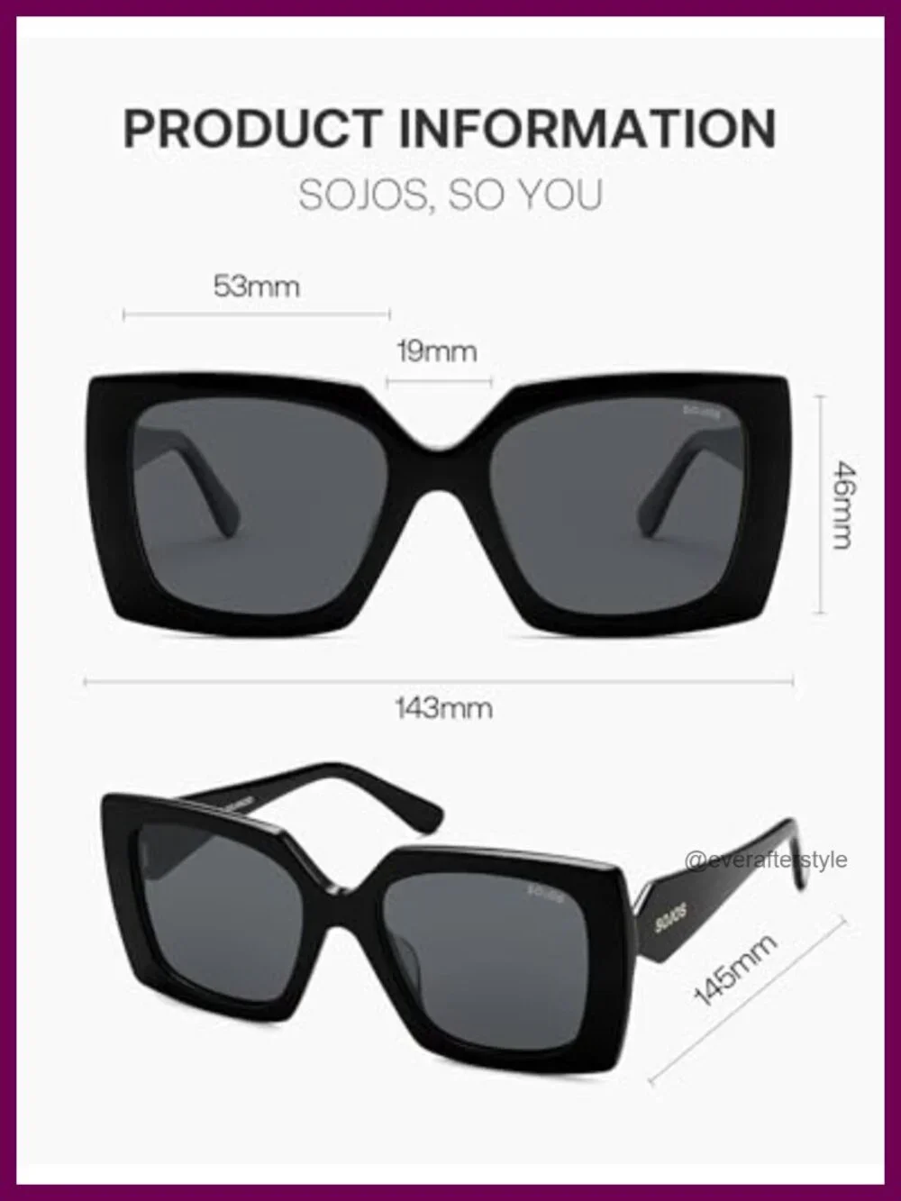 Oversized Polarized Square Acetate Sunglasses Women Retro Trendy UV400